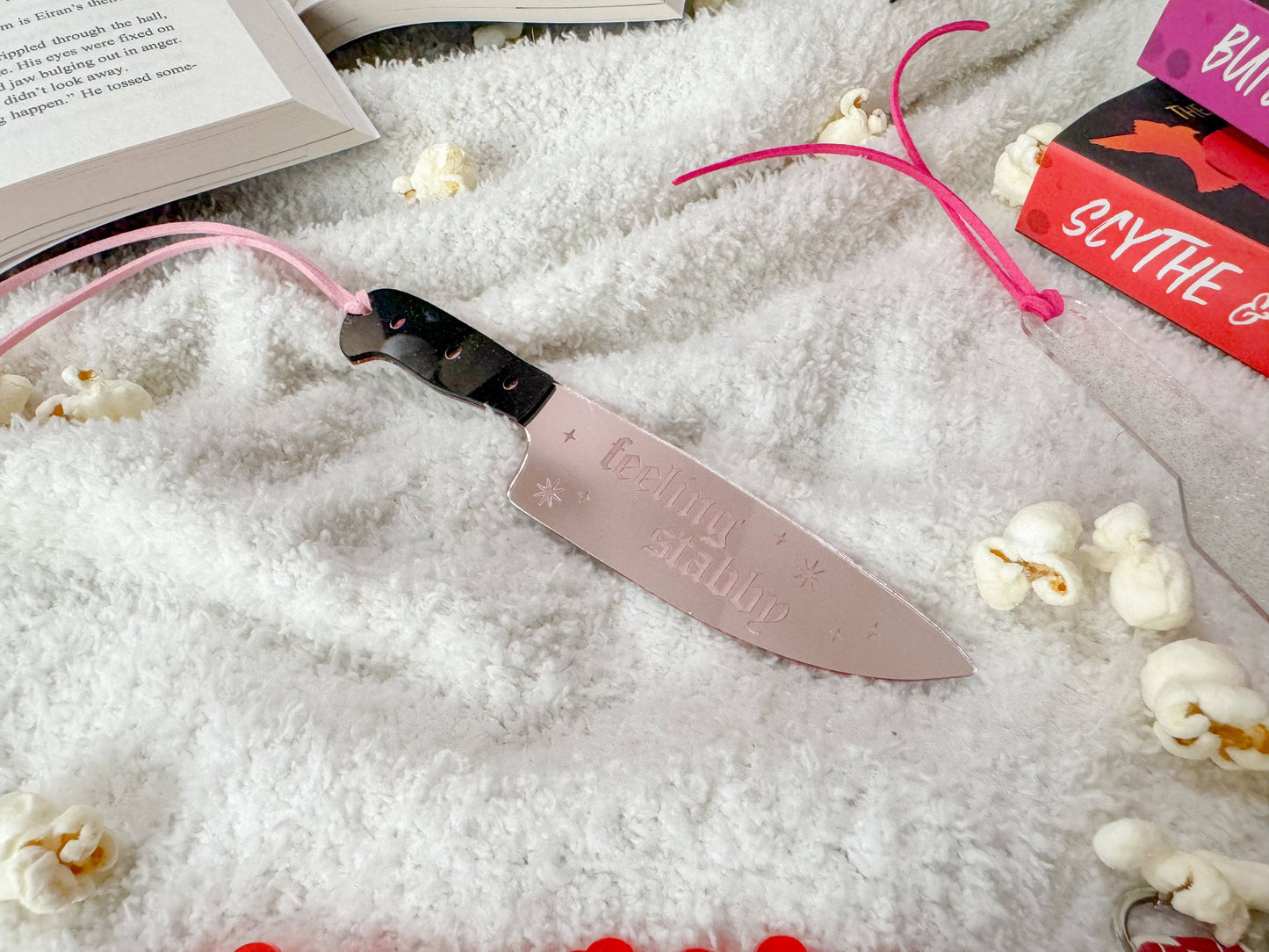 Feeling Stabby - Blush Mirror Knife Bookmark