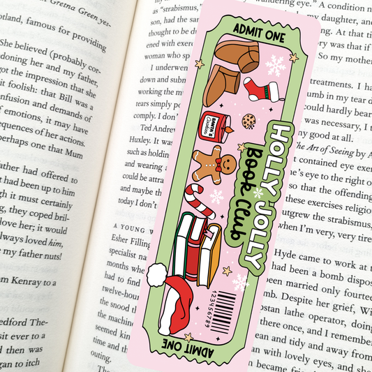 Holly Jolly Book Club Bookmark | Soft Matte Laminated