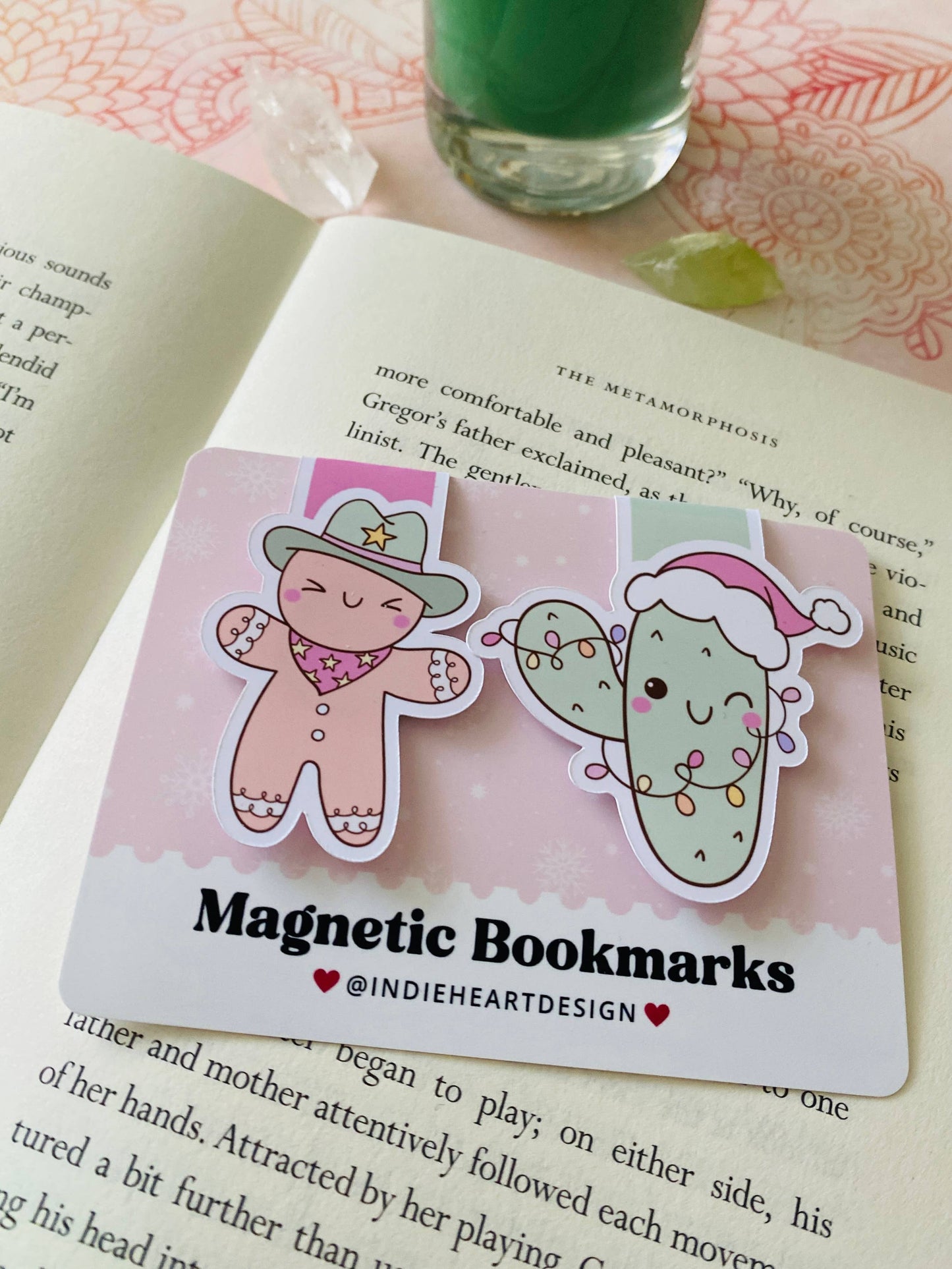 Holiday Magnetic Bookmark Gift Set – Cowboy Gingerbread