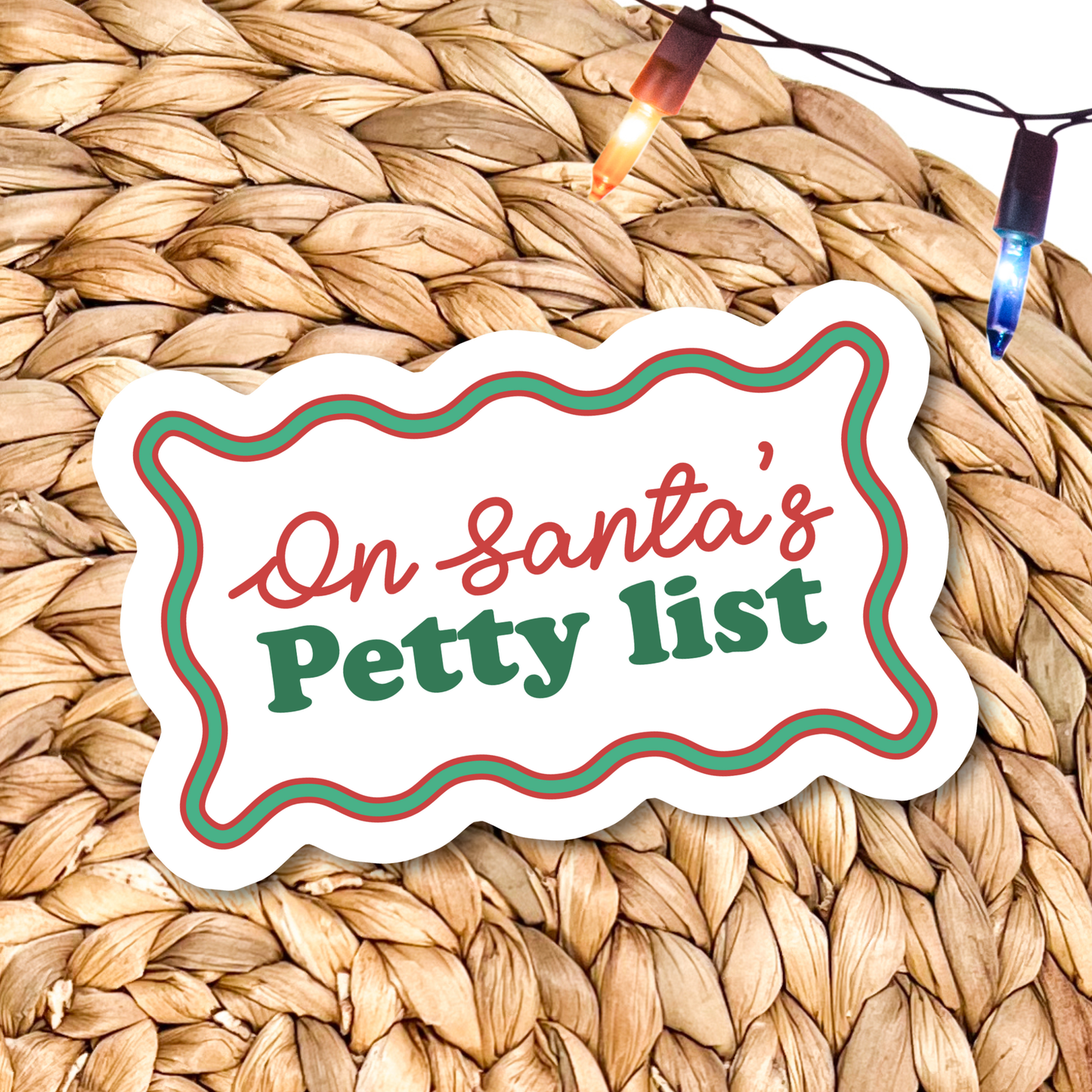 Santa's Petty List Waterproof Vinyl Sticker
