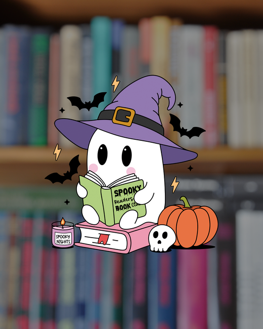 Cute Ghost Book Club Sticker