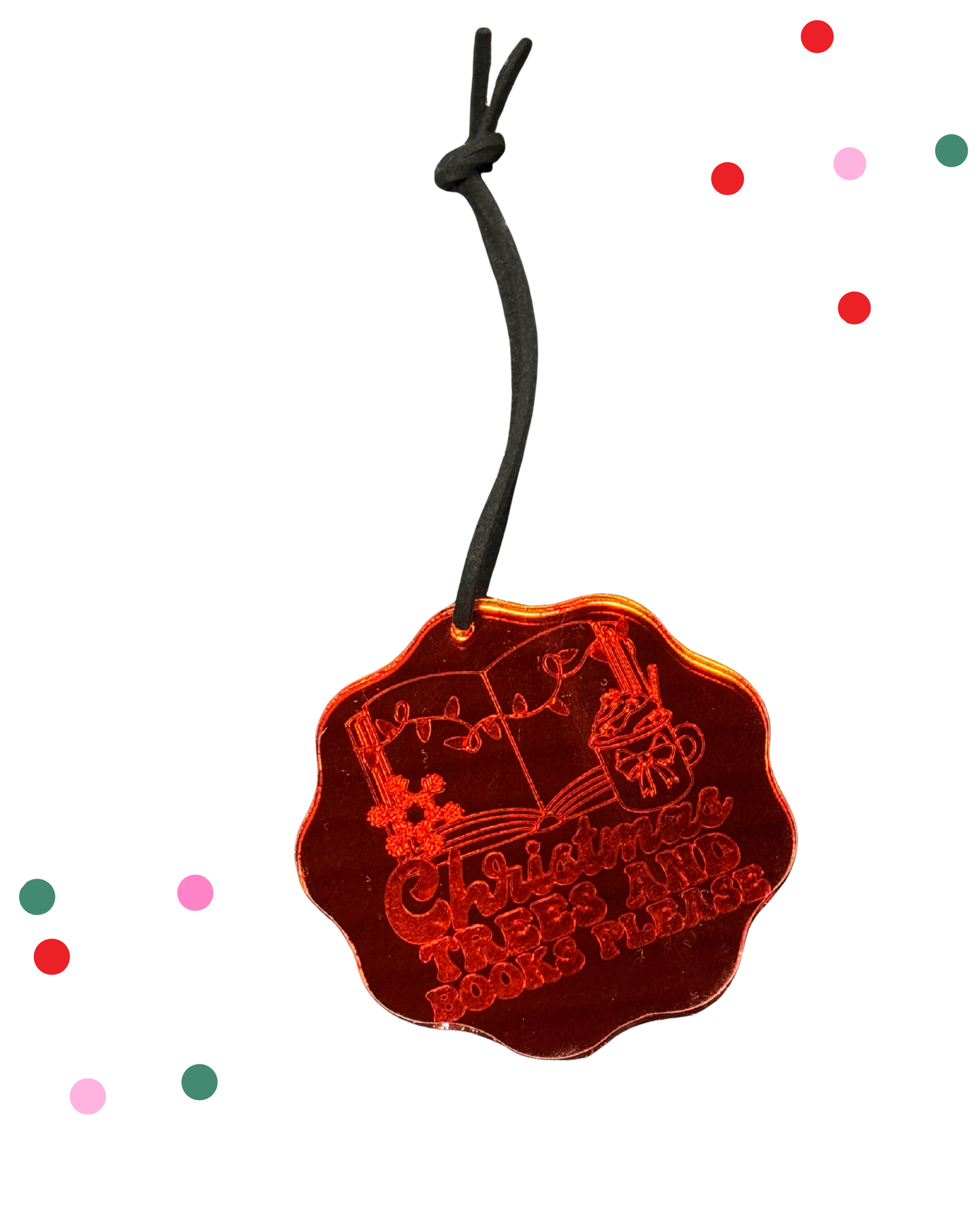 Christmas Trees and Books Please Ornament