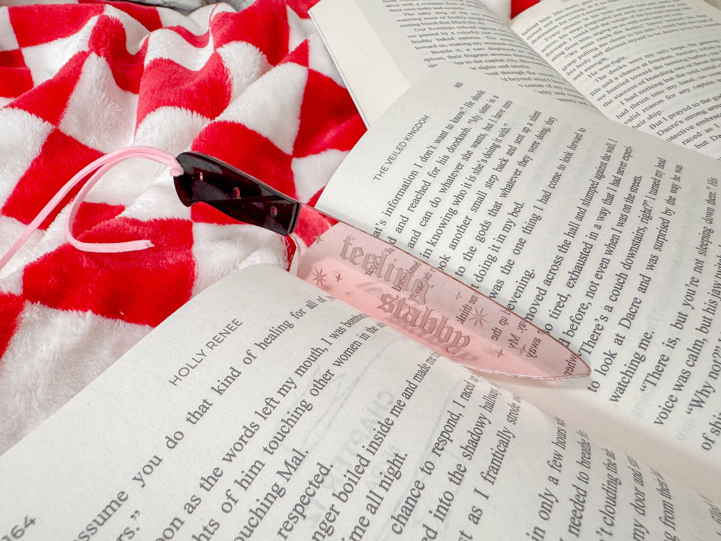 Feeling Stabby - Blush Mirror Knife Bookmark