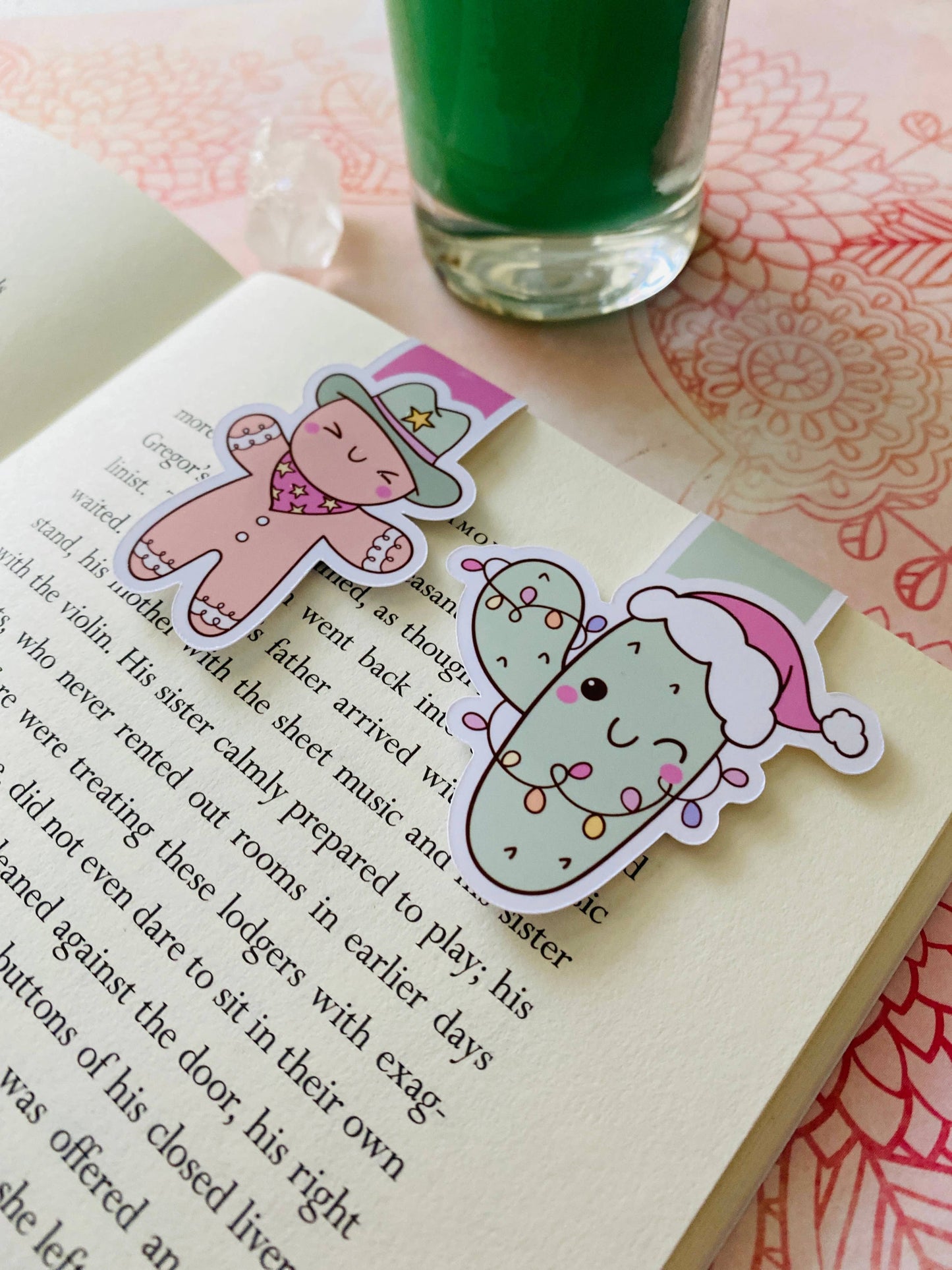 Holiday Magnetic Bookmark Gift Set – Cowboy Gingerbread