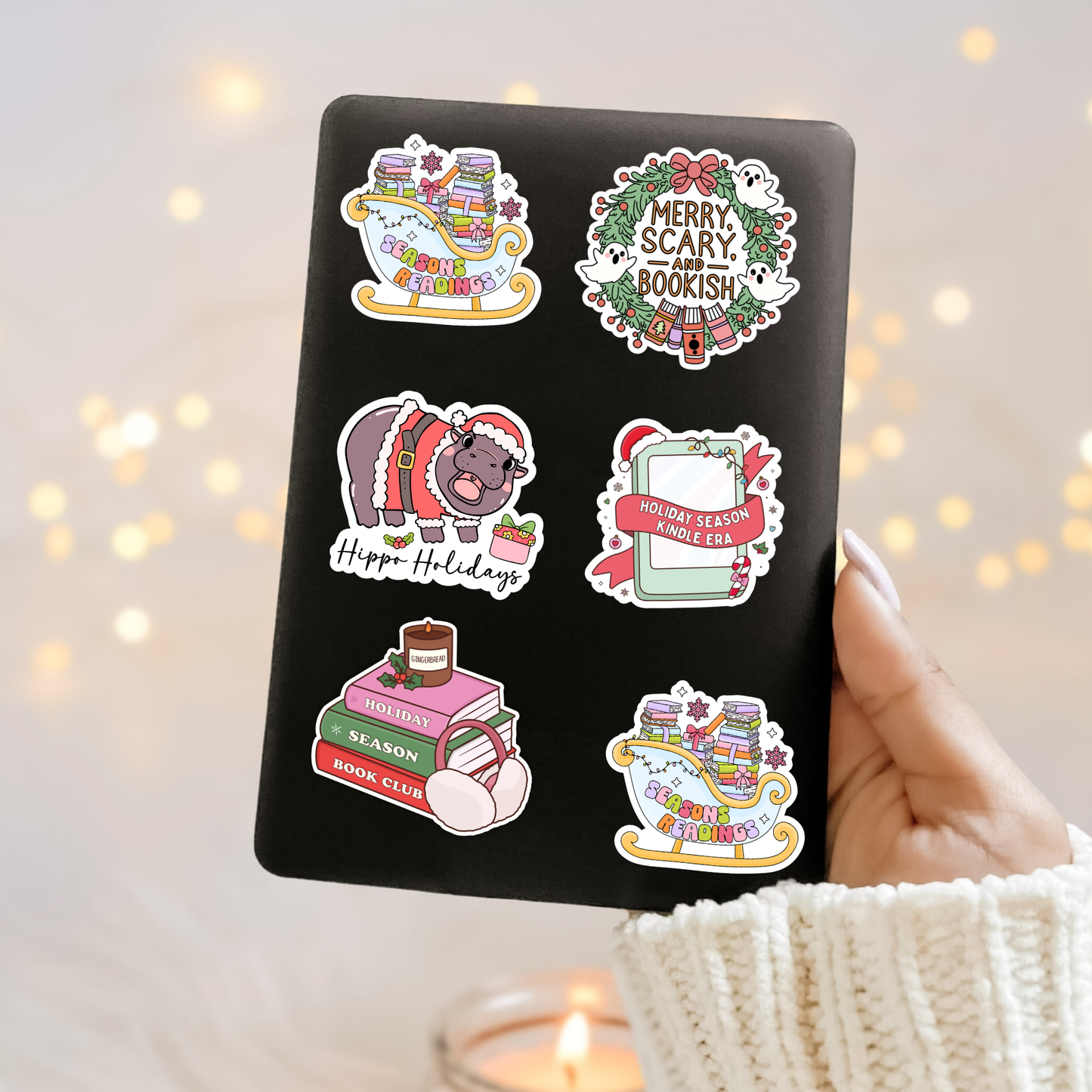 Christmas Pygmy Hippo Sticker