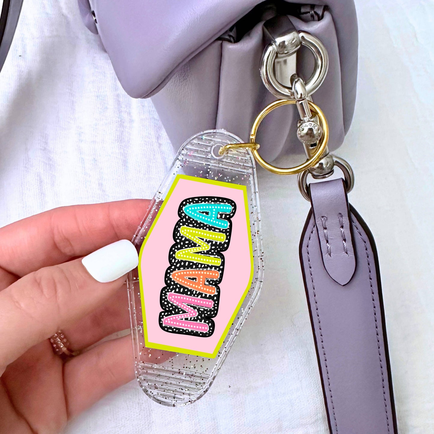 'Mama' Rainbow Motel Keychain