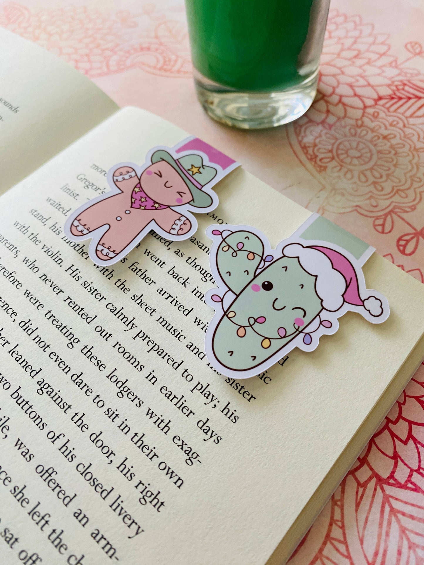 Holiday Magnetic Bookmark Gift Set – Cowboy Gingerbread