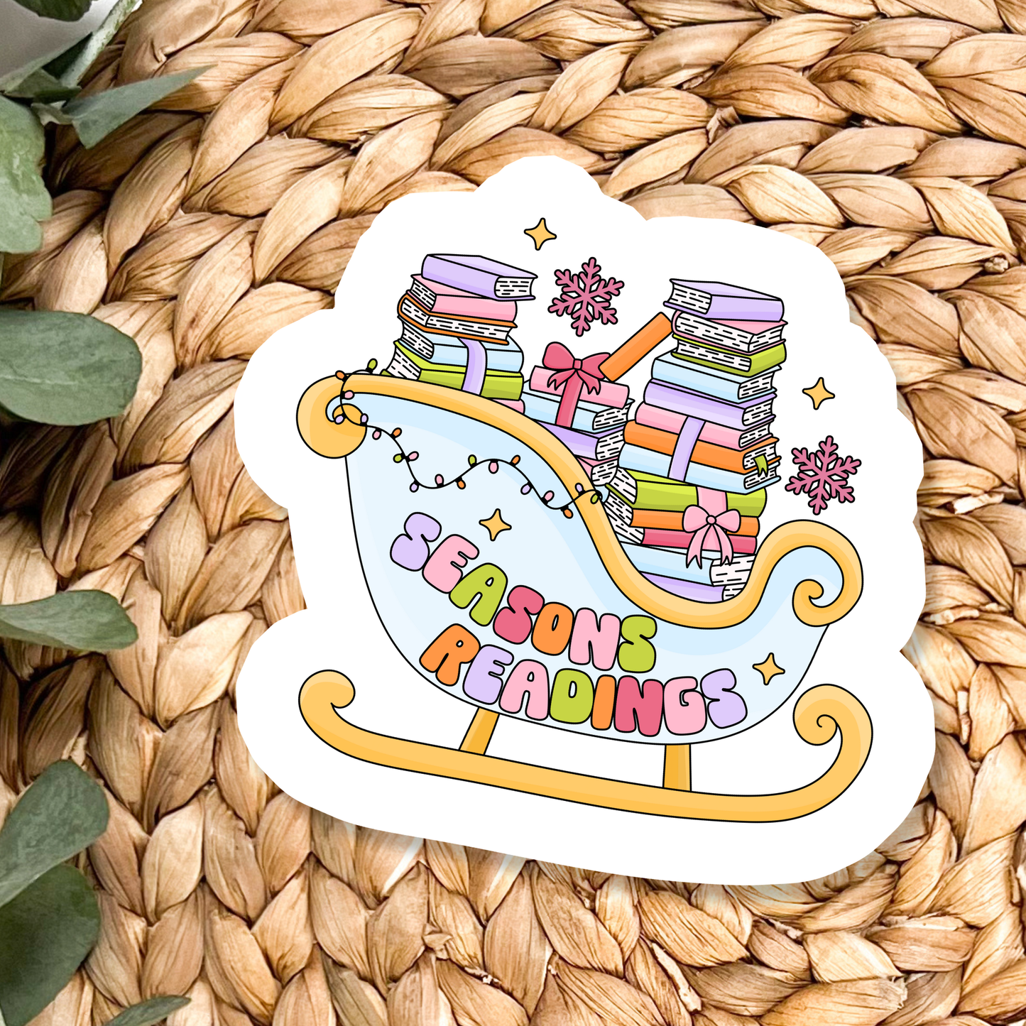 Seasons Readings Sleigh Waterproof Vinyl Sticker