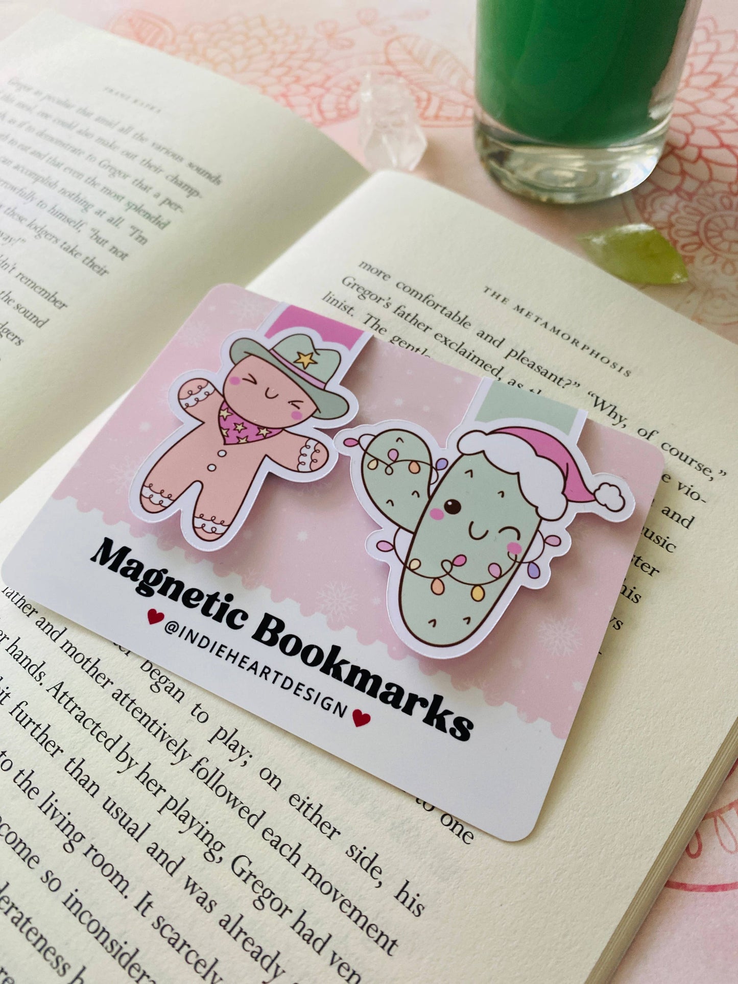 Holiday Magnetic Bookmark Gift Set – Cowboy Gingerbread