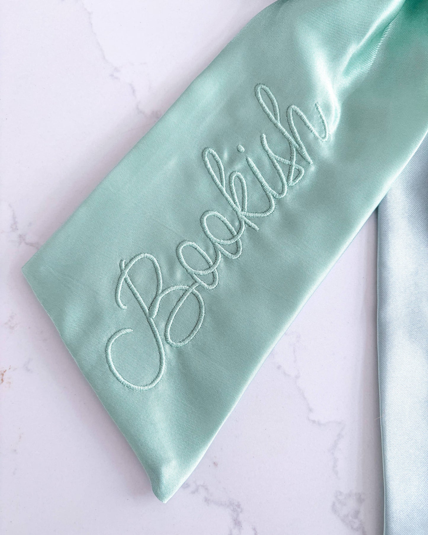 Bookish Hair Bow Clip | Embroidered Satin Bow