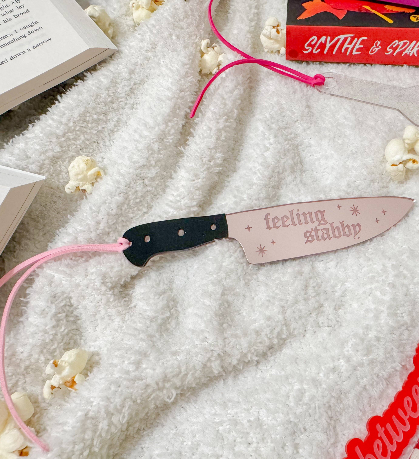Feeling Stabby - Blush Mirror Knife Bookmark