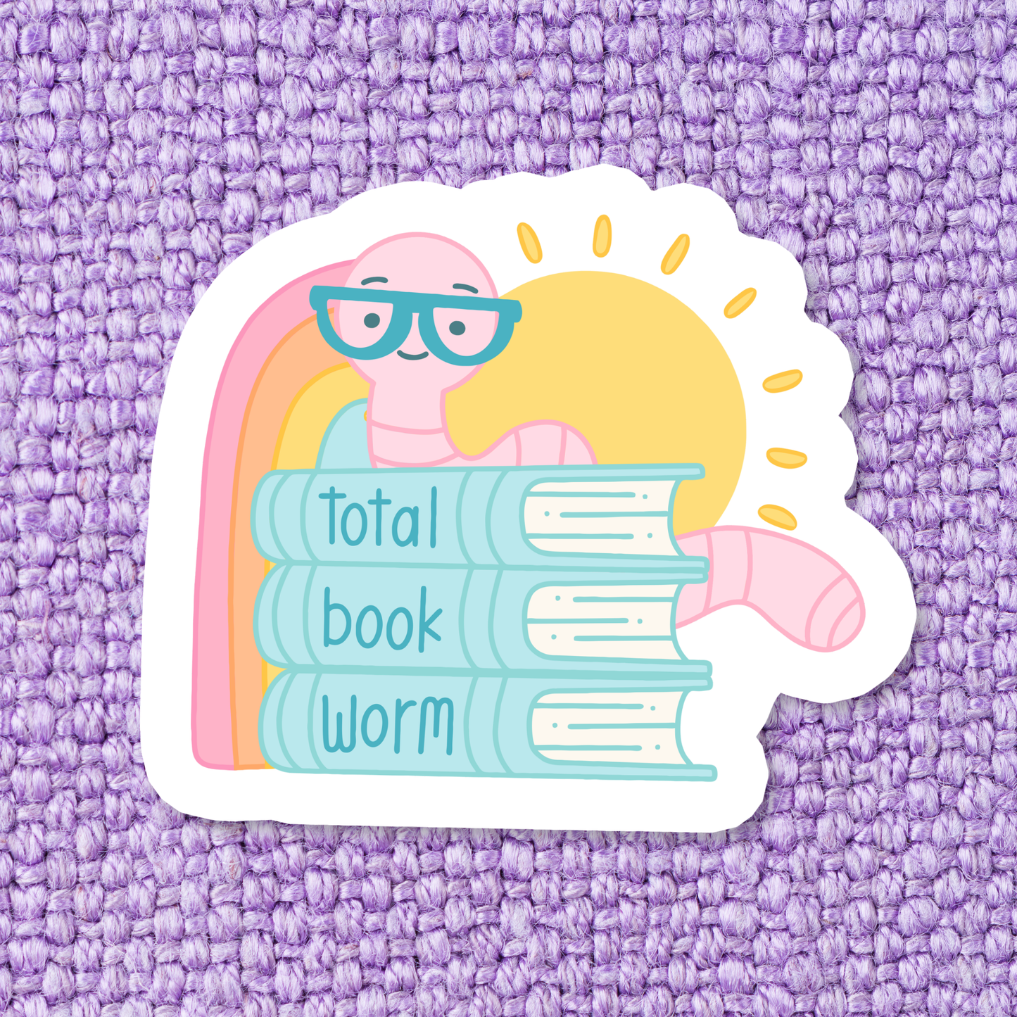 Book Worm Waterproof Vinyl Sticker