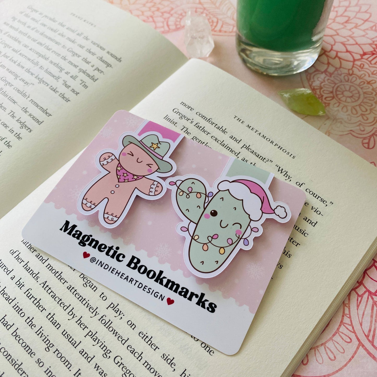 Holiday Magnetic Bookmark Gift Set – Cowboy Gingerbread