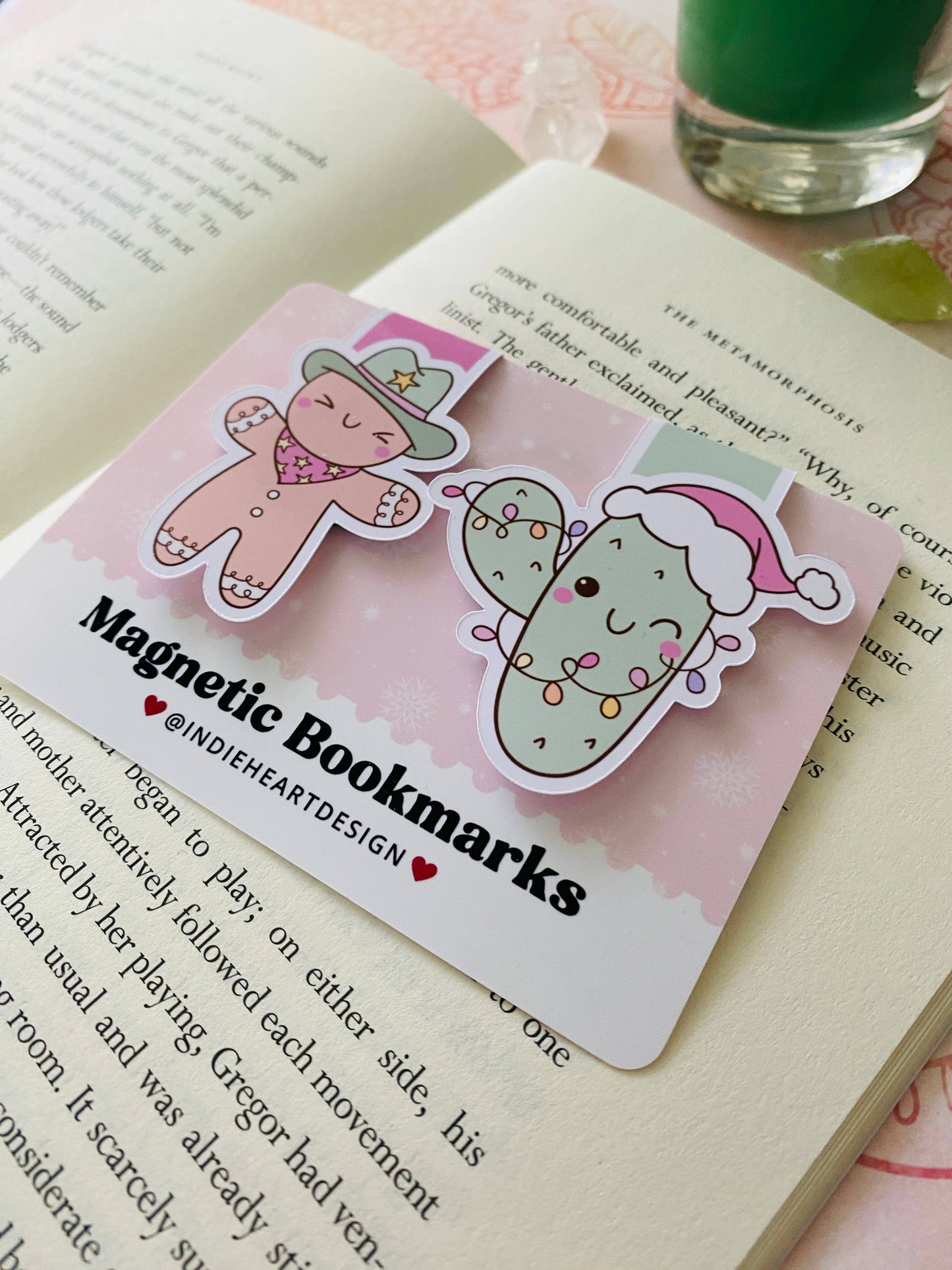 Holiday Magnetic Bookmark Gift Set – Cowboy Gingerbread