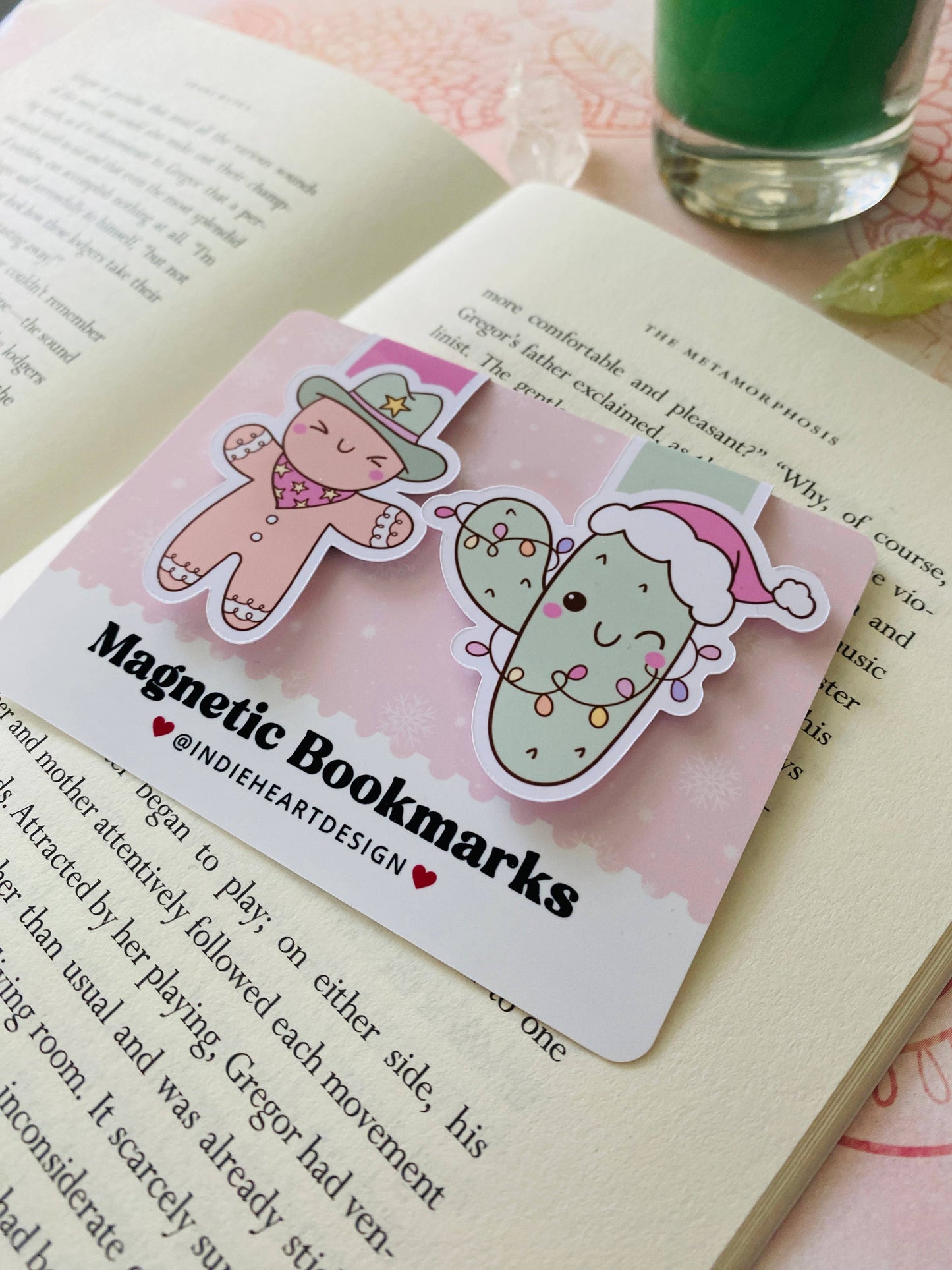 Holiday Magnetic Bookmark Gift Set – Cowboy Gingerbread