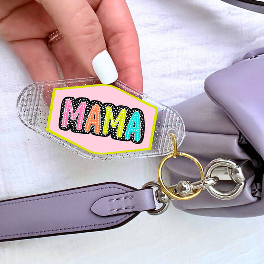 'Mama' Rainbow Motel Keychain