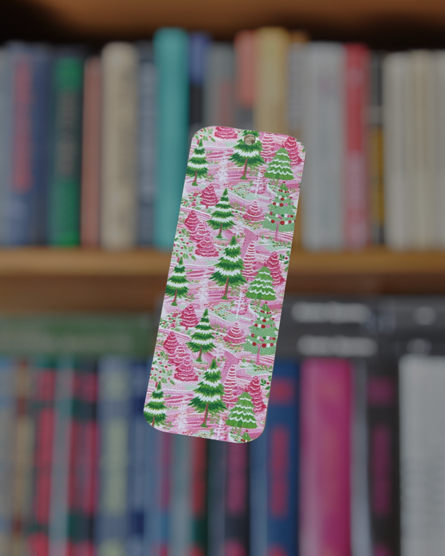 Pink Christmas Trees Acrylic Mini Bookmark