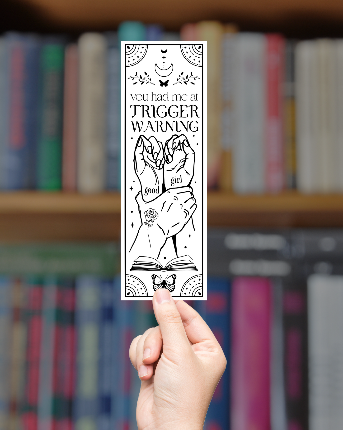 Trigger Warning Coloring Bookmark