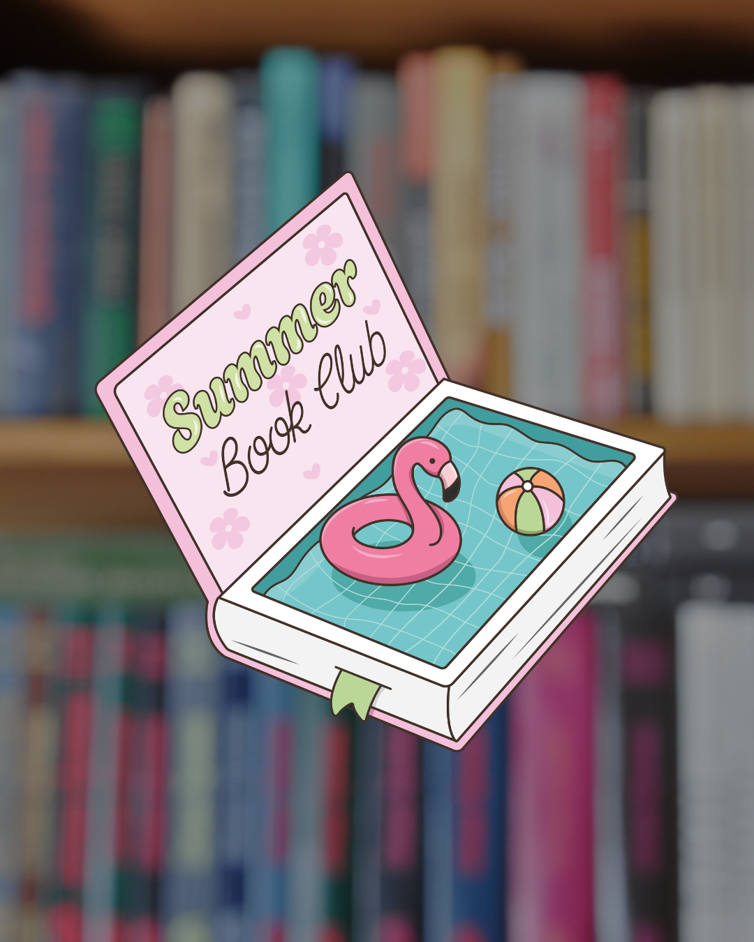 Summer Bookclub Vinyl Sticker