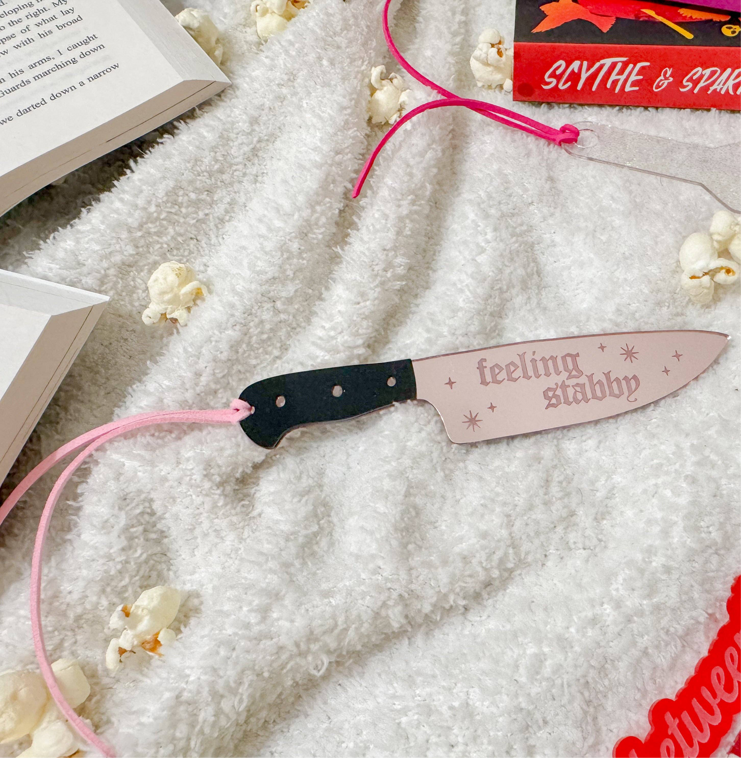 Feeling Stabby - Blush Mirror Knife Bookmark