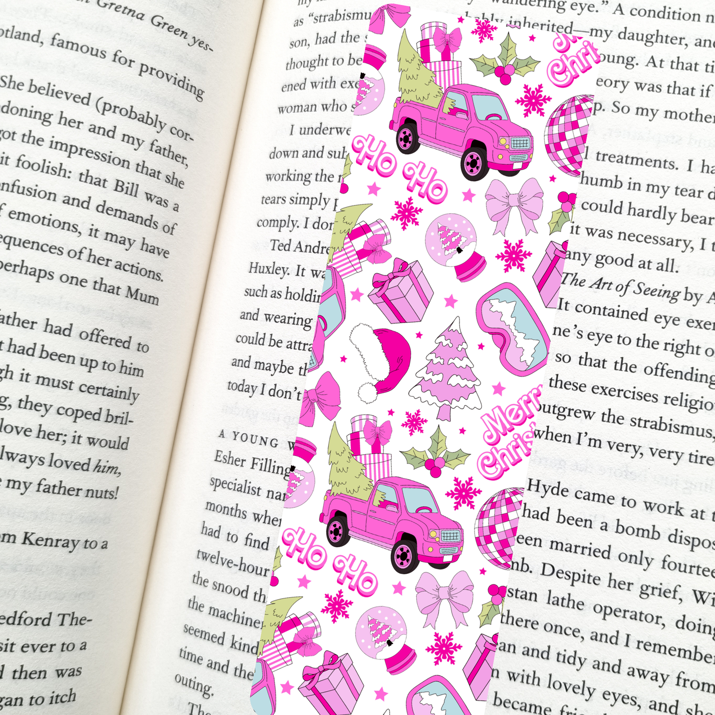 Pink Dollhouse Holiday Bookmark | Soft Matte Laminated