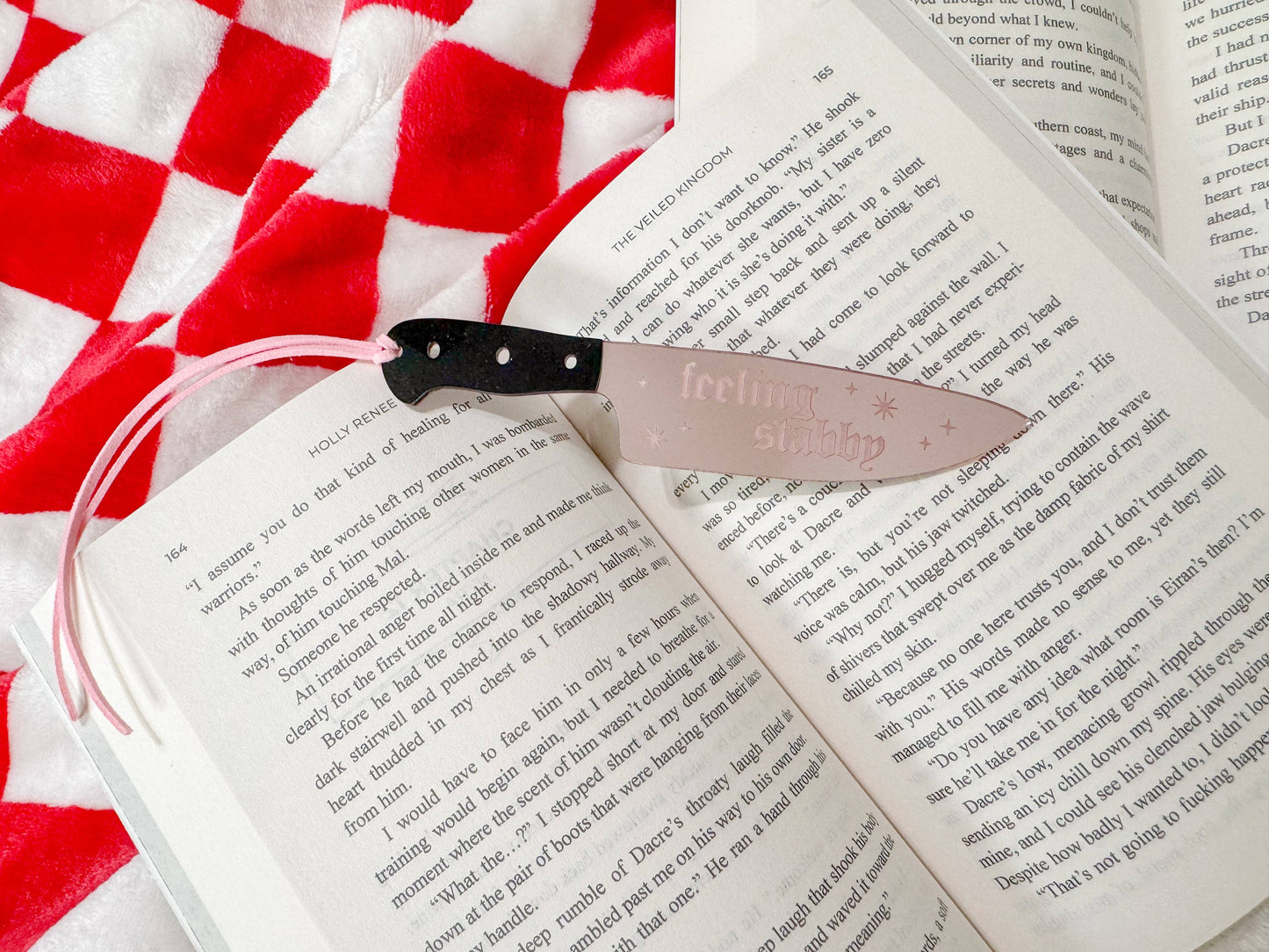 Feeling Stabby - Blush Mirror Knife Bookmark