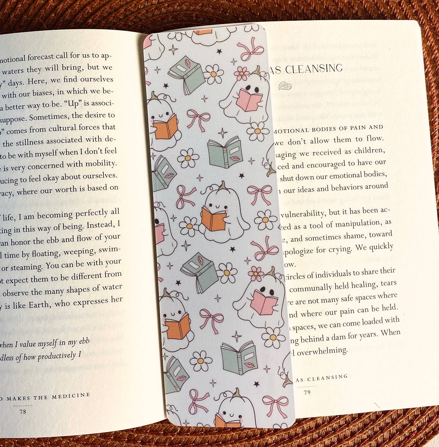Coquette Ghost Halloween Laminated Bookmark