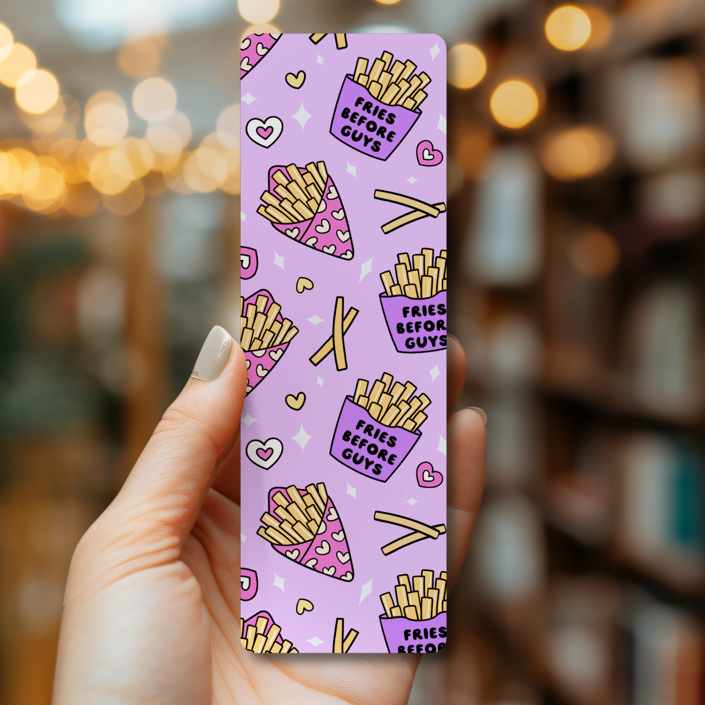 Fries Before Guys Purple Bookmark