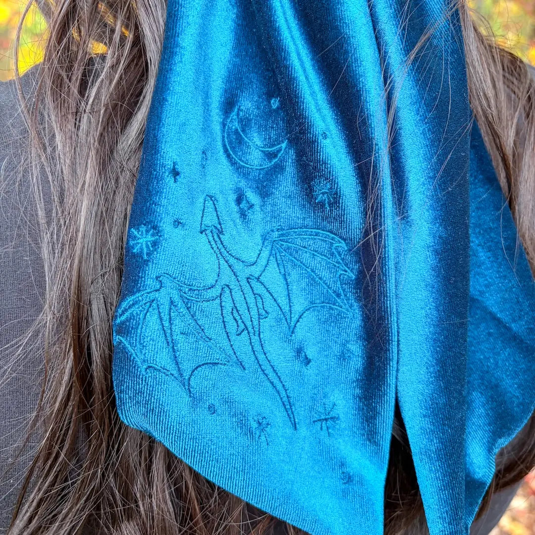 Celestial Dragon Velvet Bow | Bookish Hair Accessory