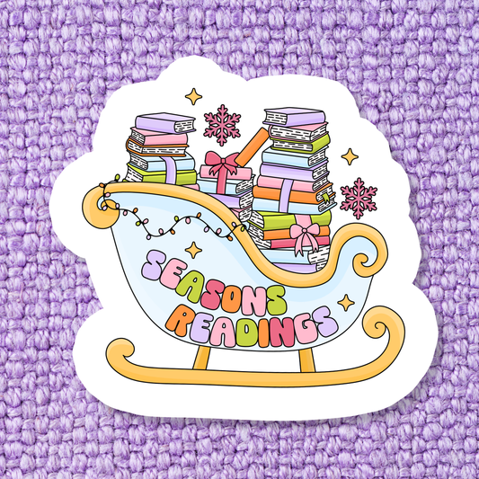 Seasons Readings Sleigh Waterproof Vinyl Sticker