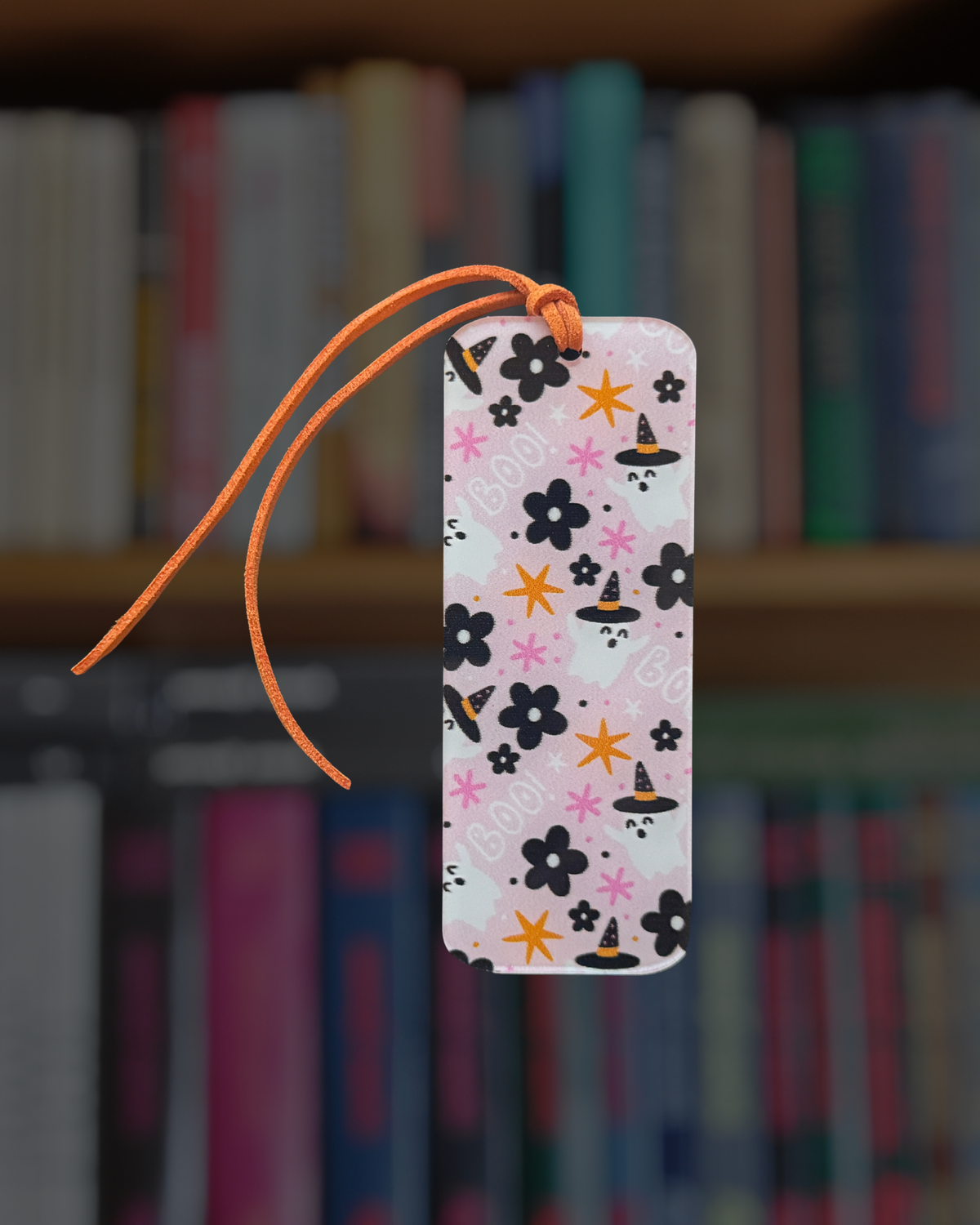 Pink Ghost Mini Acrylic Bookmark