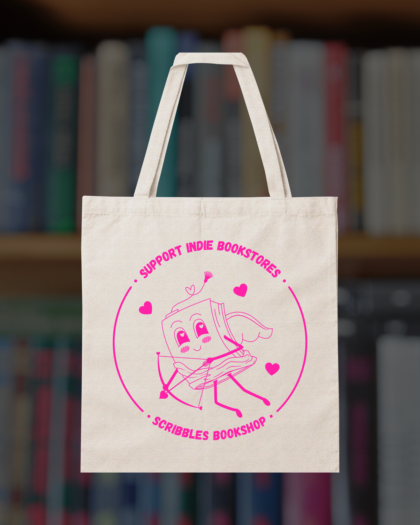 Support Indie Bookstores Tote Bag