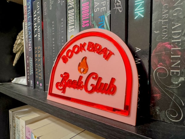 Book Brat Book Club - Acrylic Shelf Sign