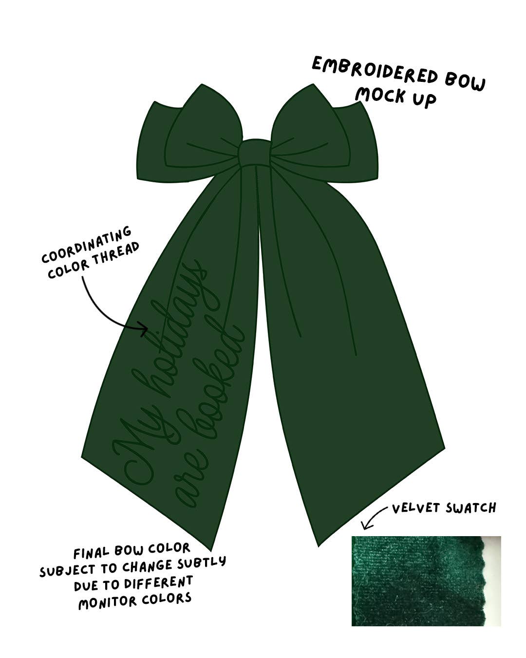 Holidays Are Booked Velvet Bow | Bookish Hair Accessory