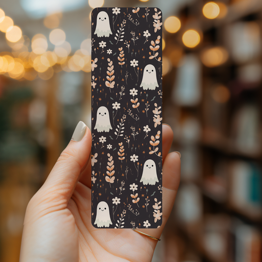 Retro Floral Ghost Bookmark