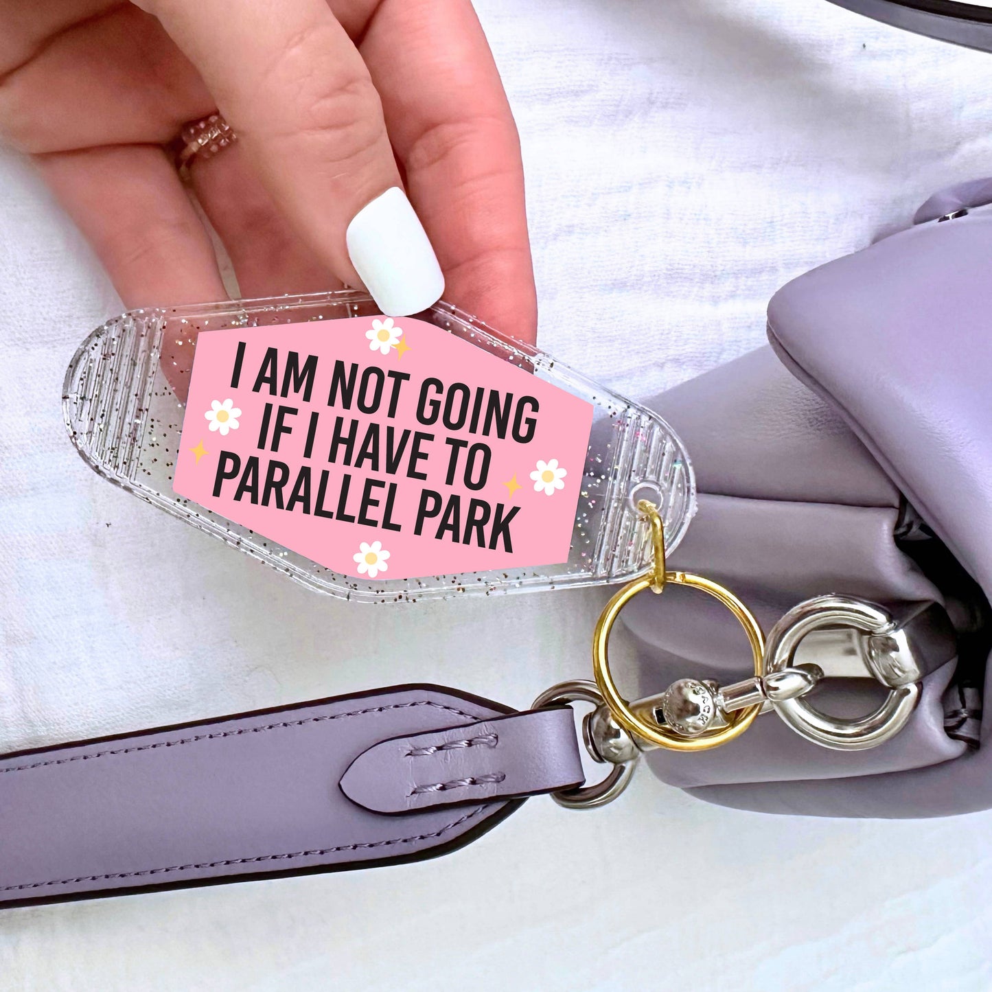 Funny Relatable Parallel Park Motel Keychain