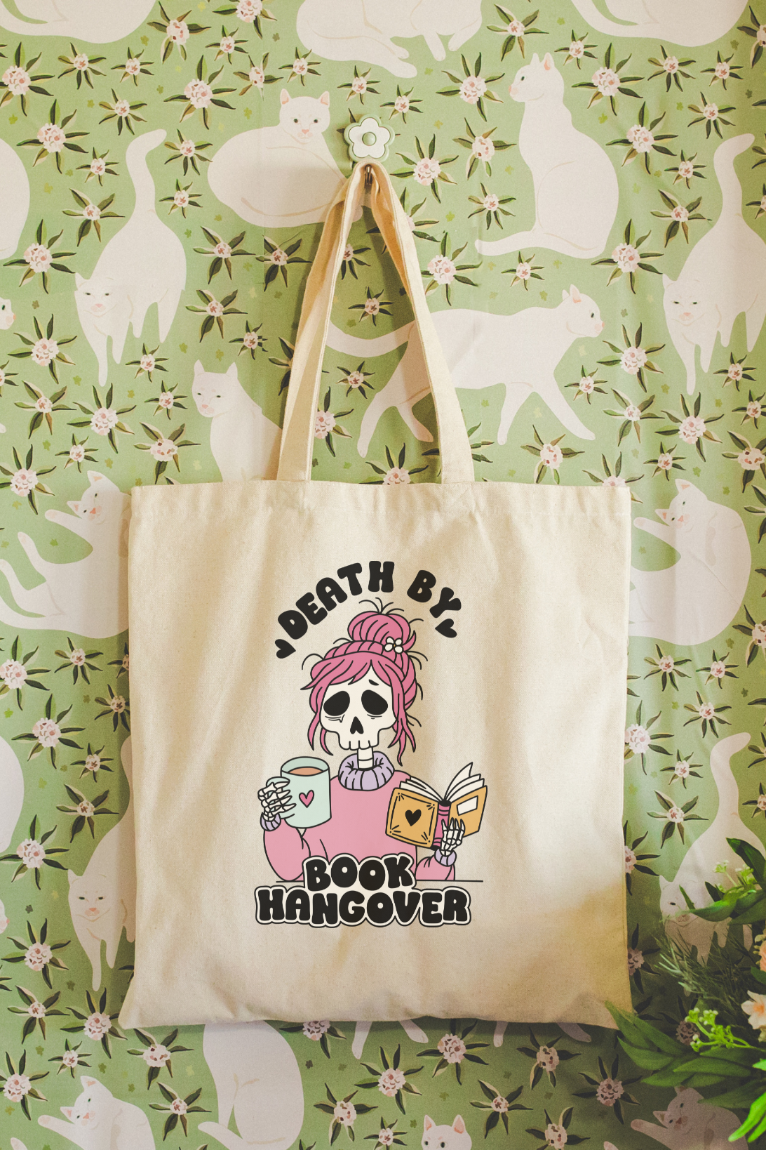 Death By Book Hangover Tote Bag