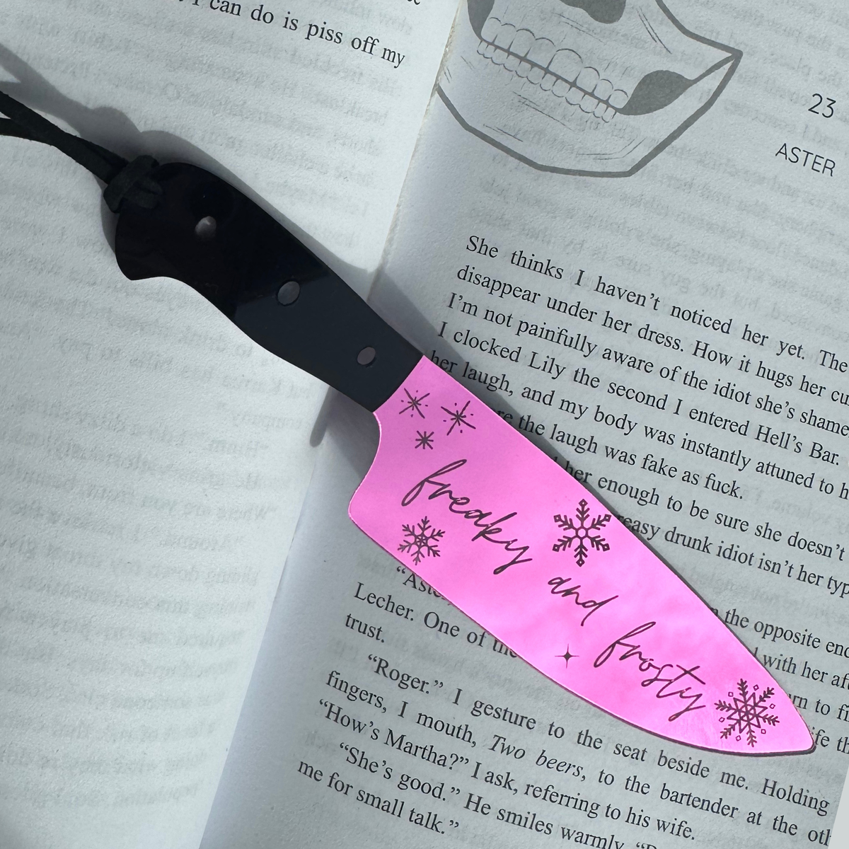 Freaky and Frosty (Script) - Mirrored Knife Bookmark (Copy)