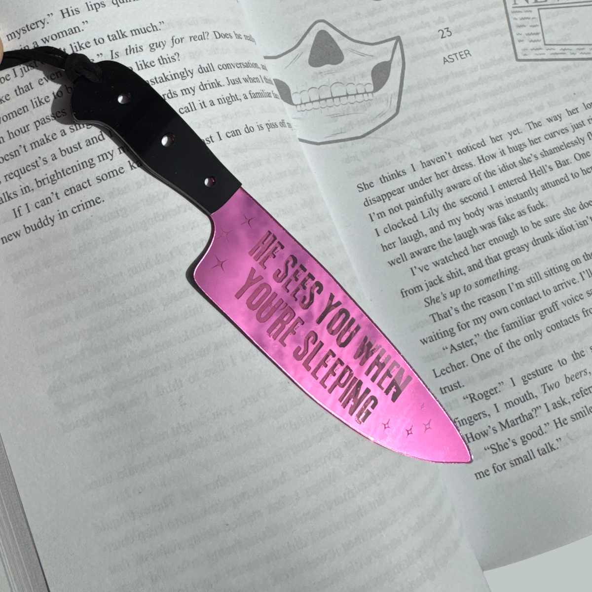 He See's You When You're Sleeping - Mirrored Knife Bookmark