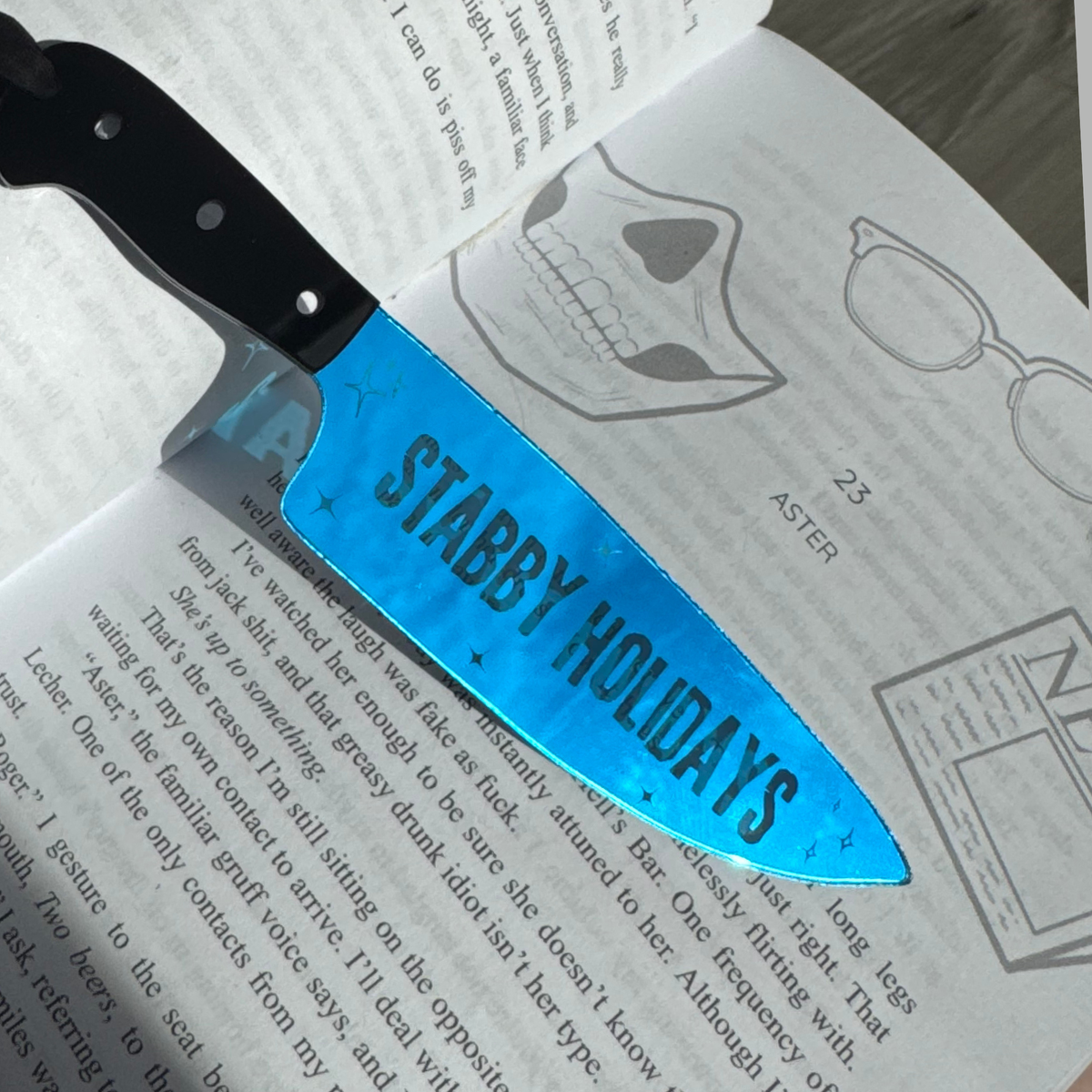 Stabby Holidays (Bold) - Mirrored Knife Bookmark