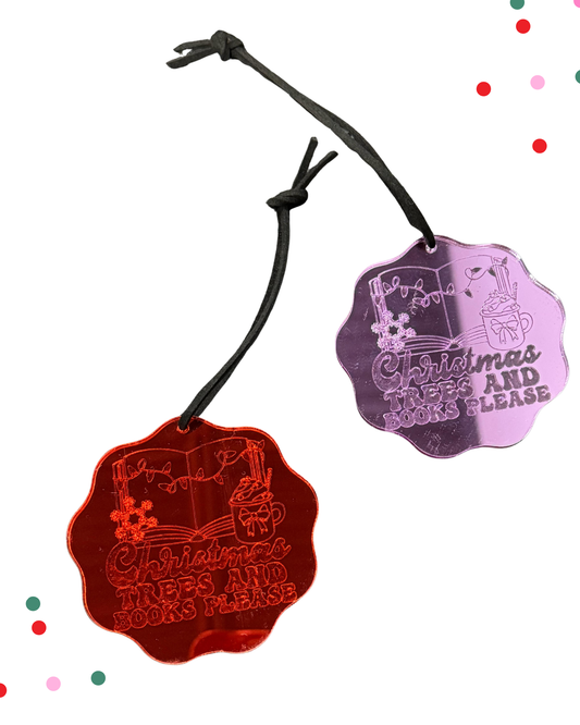 Christmas Trees and Books Please Ornament