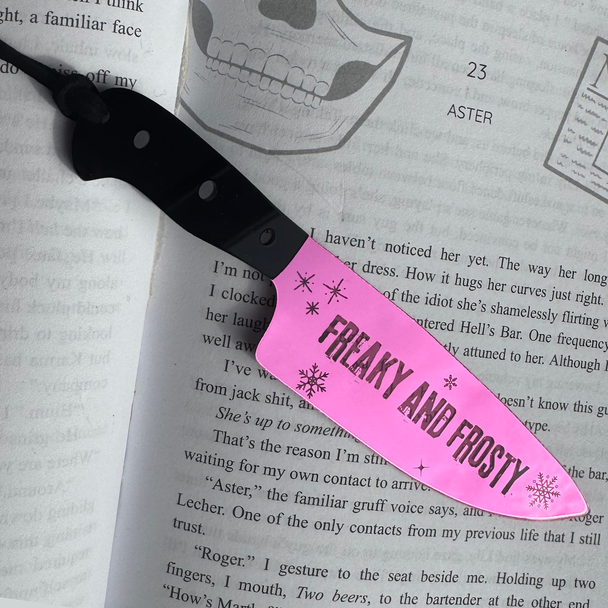 Freaky and Frosty (Bold) - Mirrored Knife Bookmark