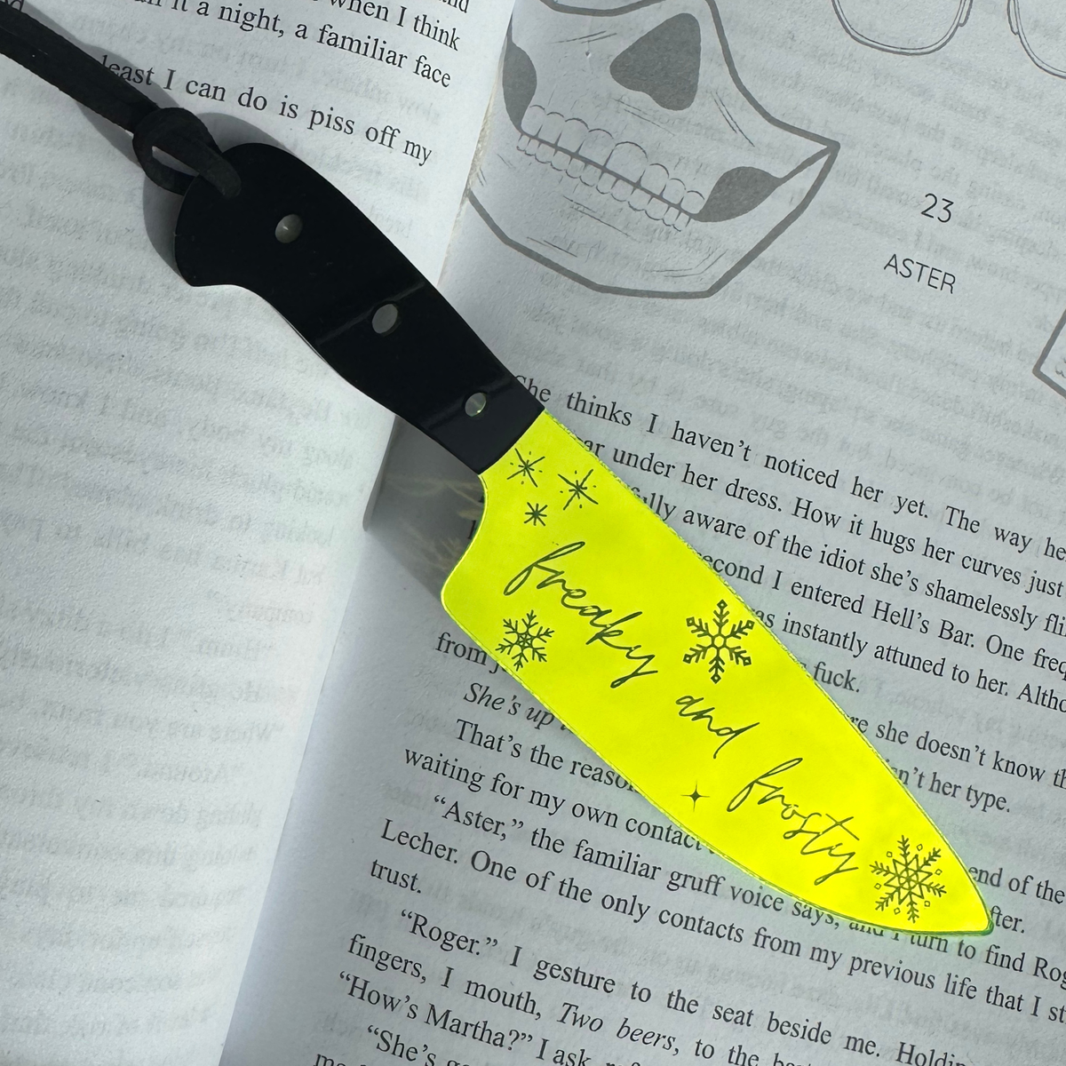 Freaky and Frosty (Script) - Mirrored Knife Bookmark (Copy)
