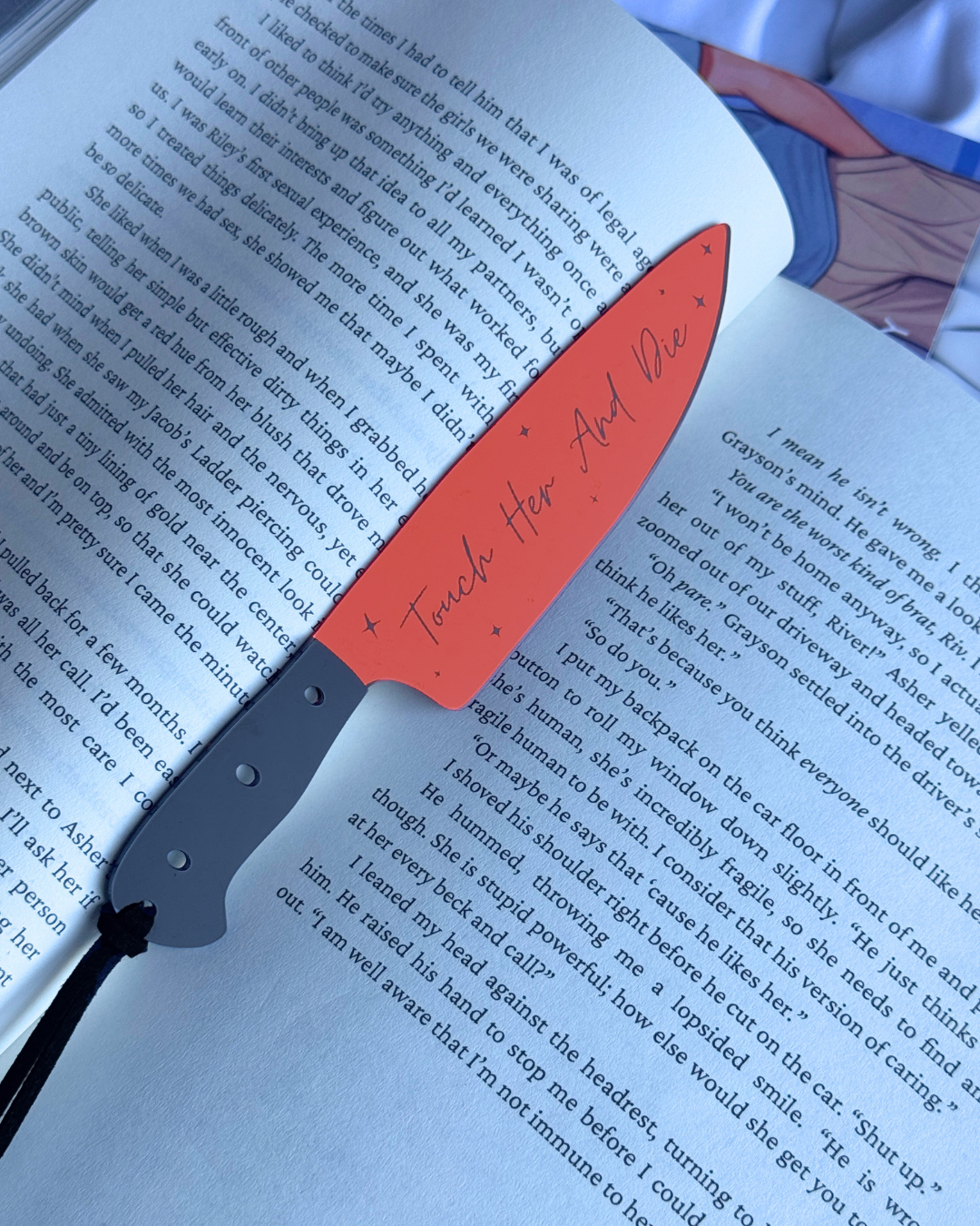 Touch Her And Die - Mirrored Knife Bookmark