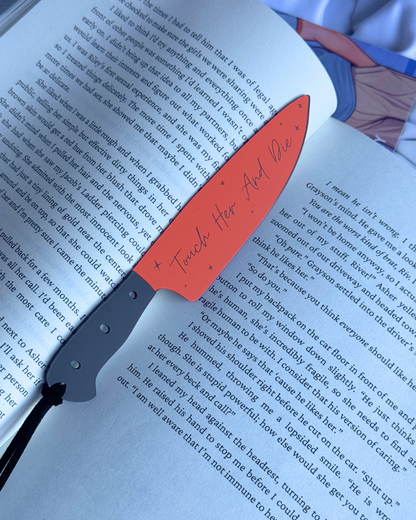 Touch Her And Die - Mirrored Knife Bookmark