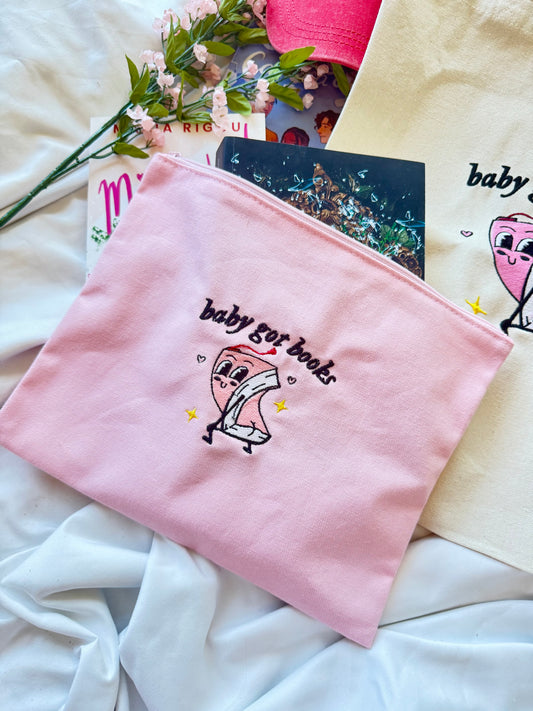 [PREORDER] Baby Got Books — Embroidered Pencil Pouch