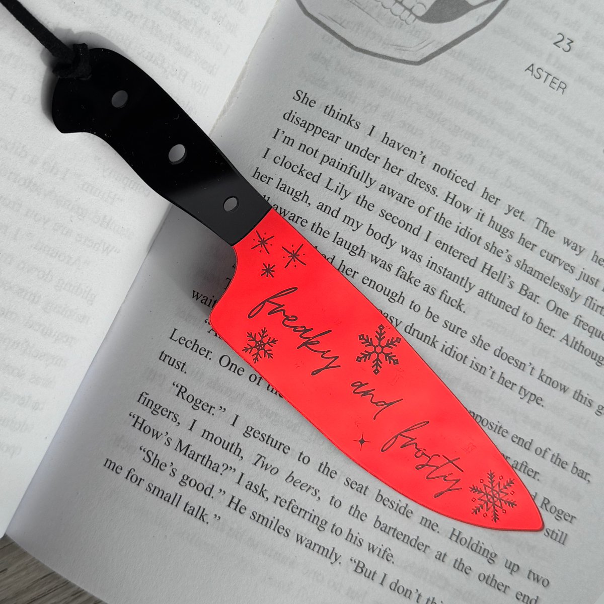 Freaky and Frosty (Script) - Mirrored Knife Bookmark (Copy)