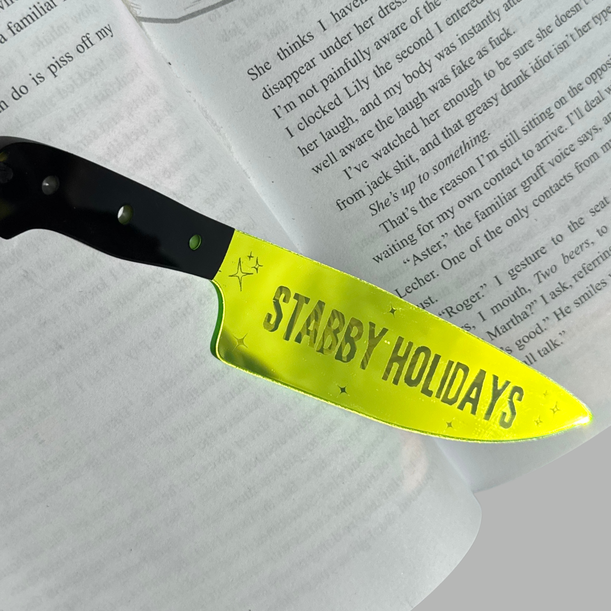 Stabby Holidays (Bold) - Mirrored Knife Bookmark