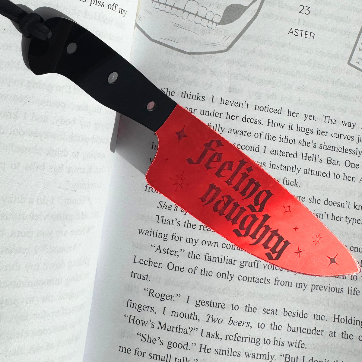 Feeling Naughty - Mirrored Knife Bookmark