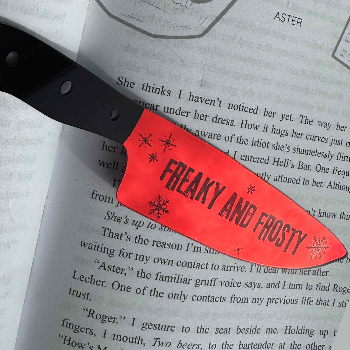 Freaky and Frosty (Bold) - Mirrored Knife Bookmark